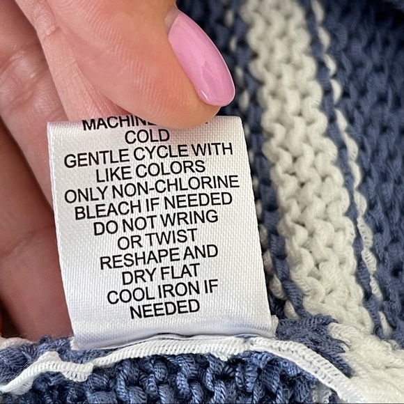 NWT C&C California dark blue with white stripes round neck slouchy fit swea… - Picture 14 of 15